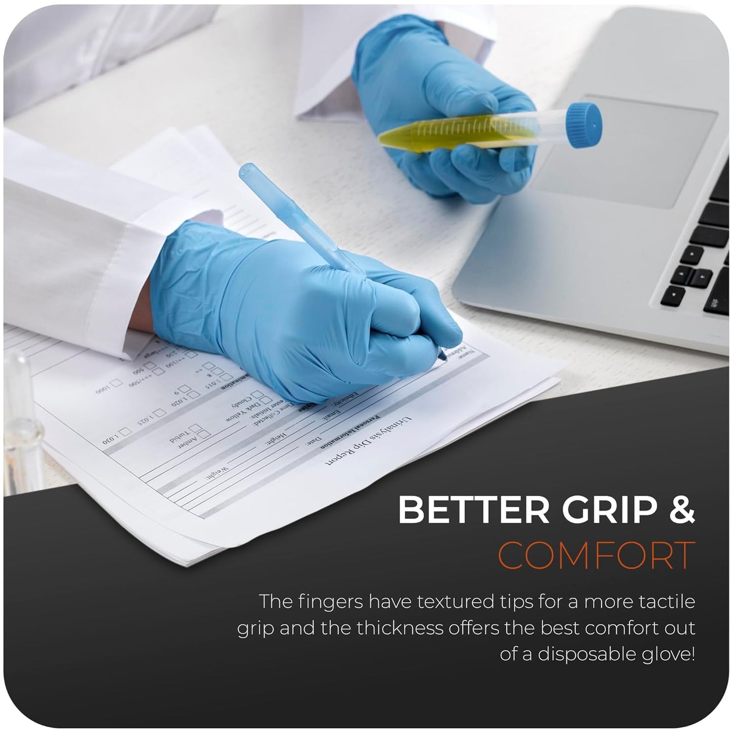 Extra Strong Nitrile Gloves Disposable Blue Powder-Free Latex-Free (CASE OF 10 BOXES)