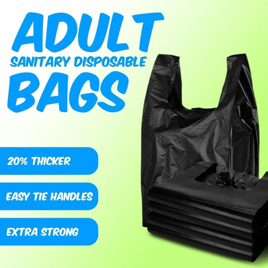 Adult Nappy Bags Sanitary Disposable Sacks Incontinence Pads (Large 20% Thicker) x 100 Pack