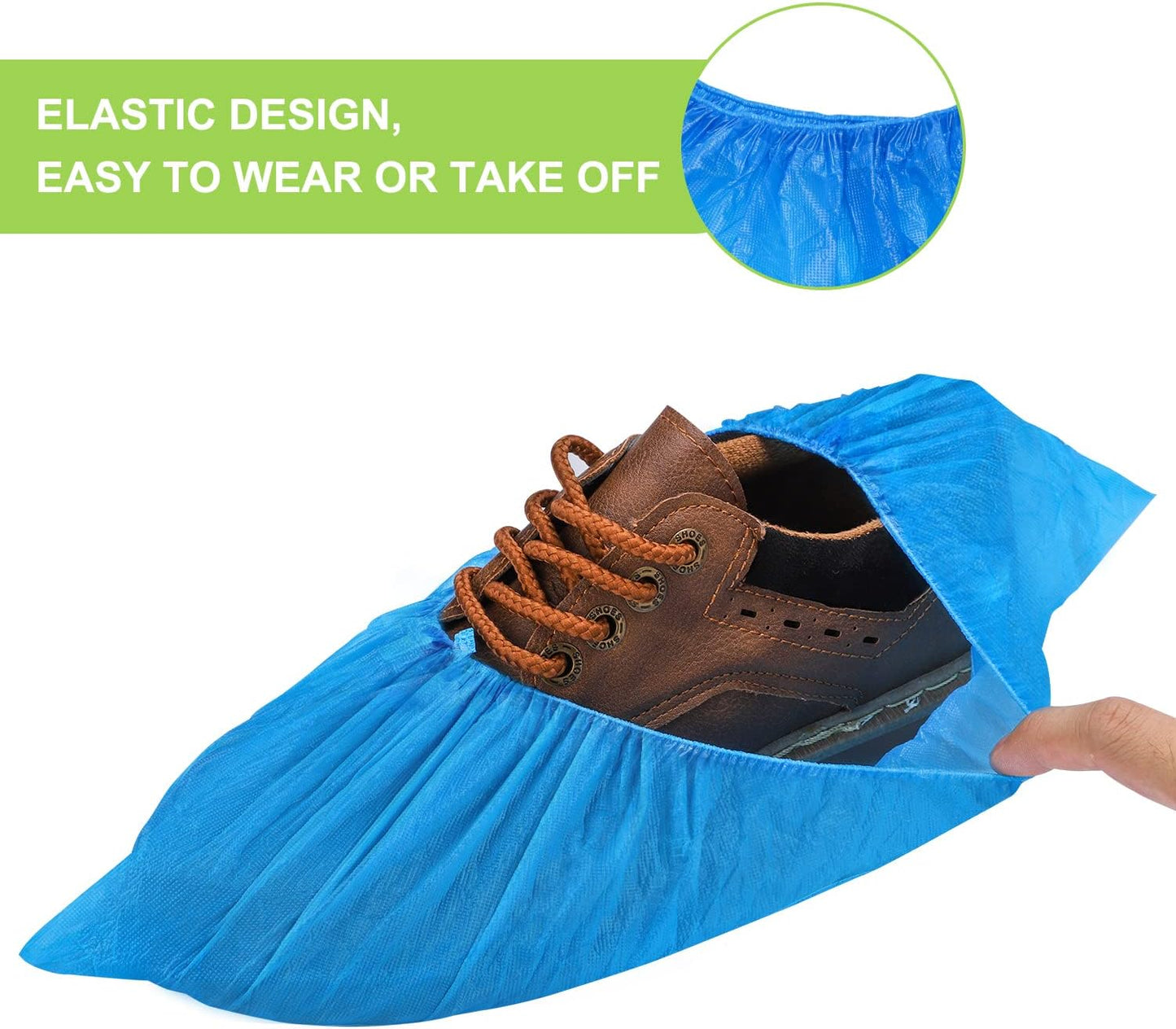Disposable Shoe Covers, Extra Grip Blue Overshoes Plastic Protective Shoe Cover 2000 Pieces (Case)