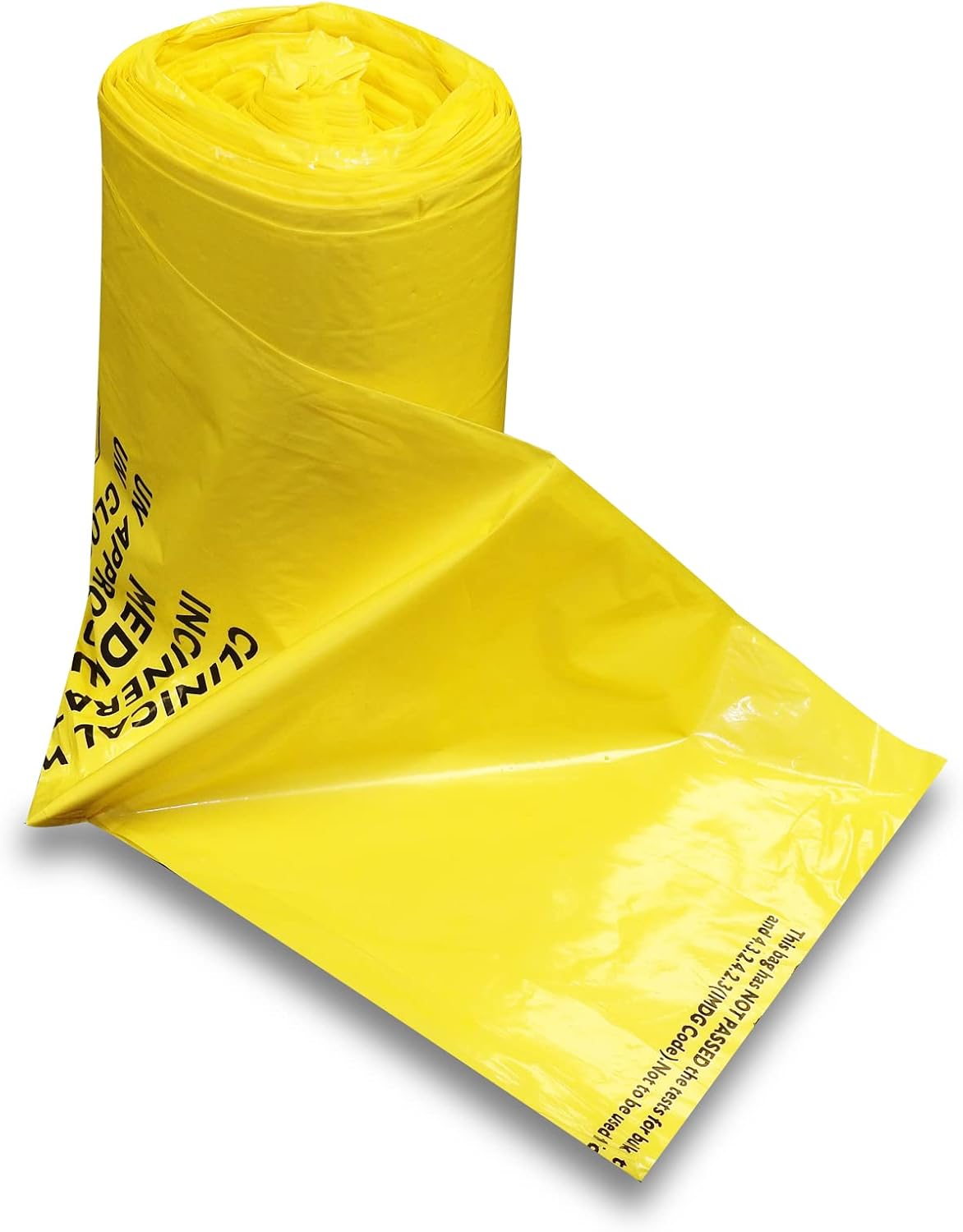 RE-GEN Biohazard Clinical Waste Disposal Sacks Bags (1 Roll, 50 Individual Bags) Size 71x99cm, 90Litre, 5kg Weight Capacity – UN Certified