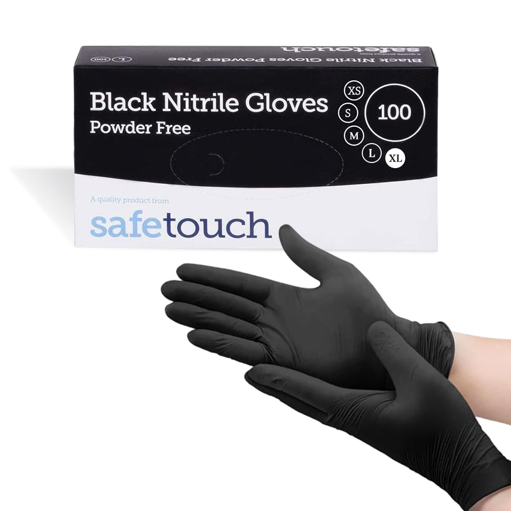 Black Nitrile Gloves – Powder-Free, Latex-Free, 3.5g | Case of 1000 (10 x 100 Gloves)