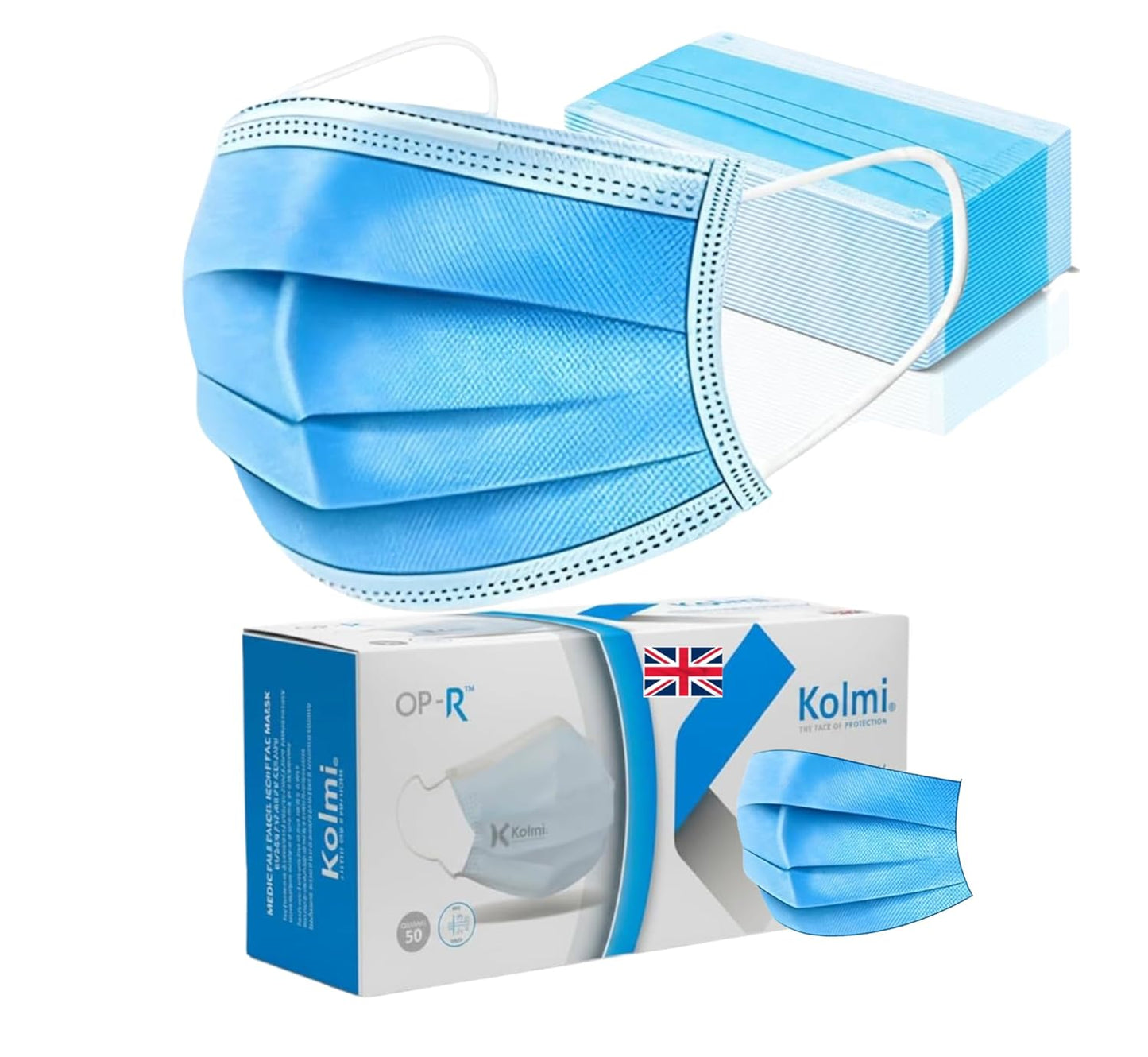 Type IIR Fluid Resistant Medical Facemasks - 100 Pack