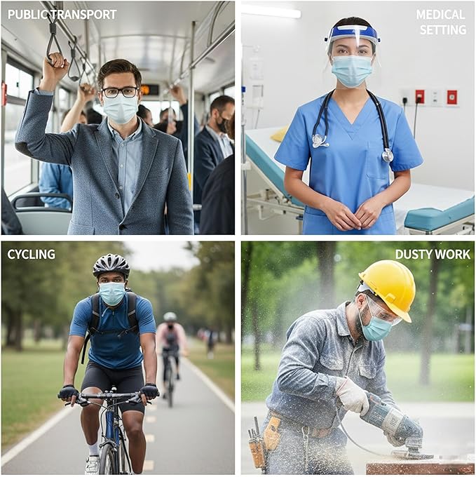 Type IIR Fluid Resistant Medical Facemasks - 100 Pack