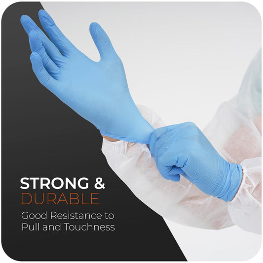 Extra Strong Nitrile Gloves Disposable Blue Powder-Free Latex-Free