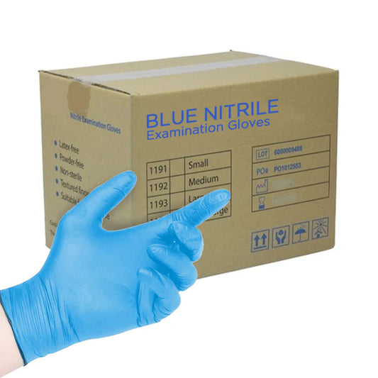 Extra Strong Nitrile Gloves Disposable Blue Powder-Free Latex-Free (CASE OF 10 BOXES)